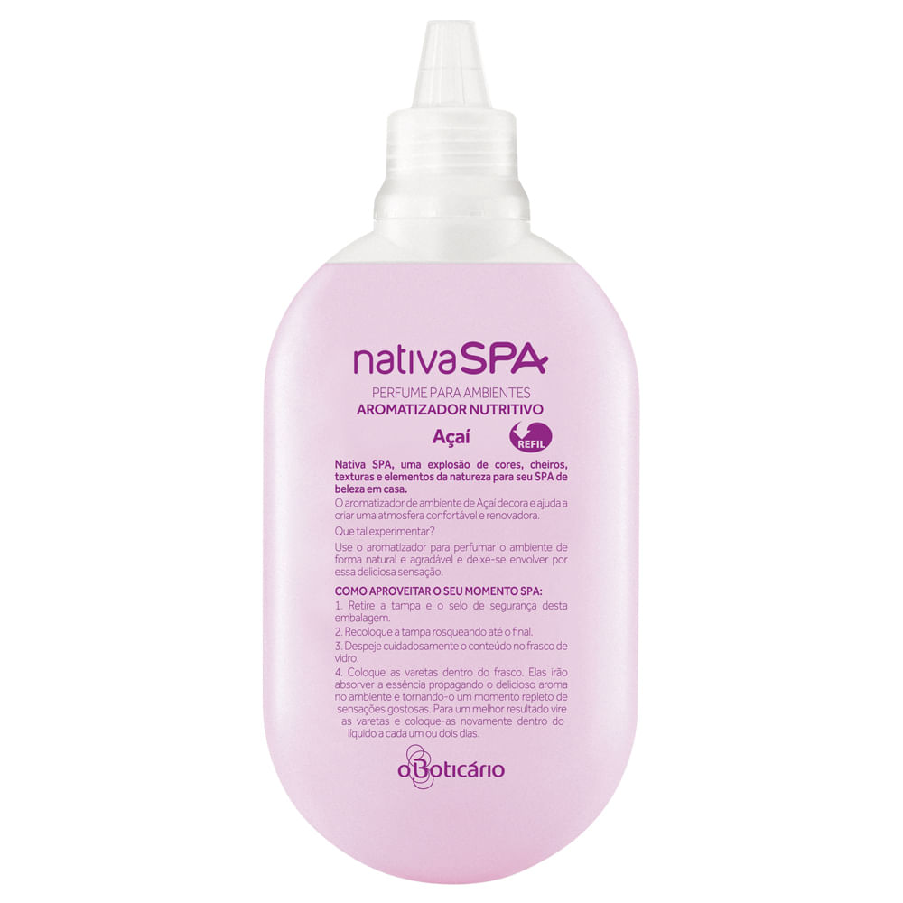Nativa SPA Aromatizador de Ambientes Açaí Refil + Varetas, 250ml - comprar online Nativa SPA Aromatizador de Ambientes Açaí Refil + Varetas, 250ml - comprar online
