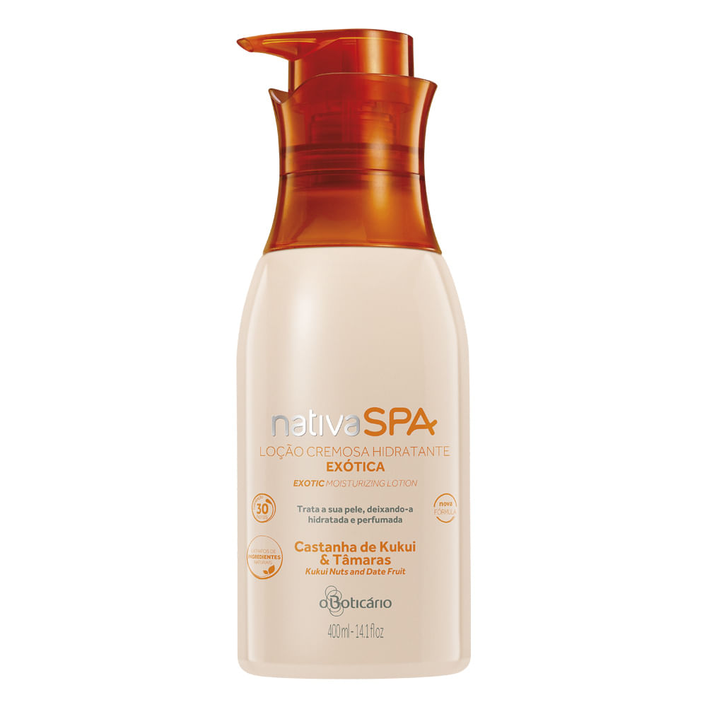 Nativa Spa Loção Hidratante Desodorante Corporal Exótica Castanha De Kukui e Tâmaras, 400ml - comprar online
