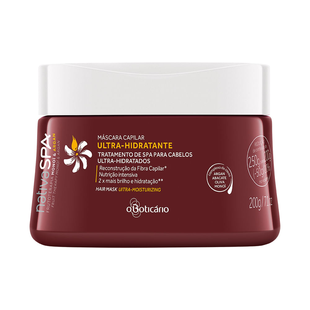 Nativa SPA Máscara Capilar Ultra Hidratante Monoï e Argan, 200g - comprar online Nativa SPA Máscara Capilar Ultra Hidratante Monoï e Argan, 200g - comprar online