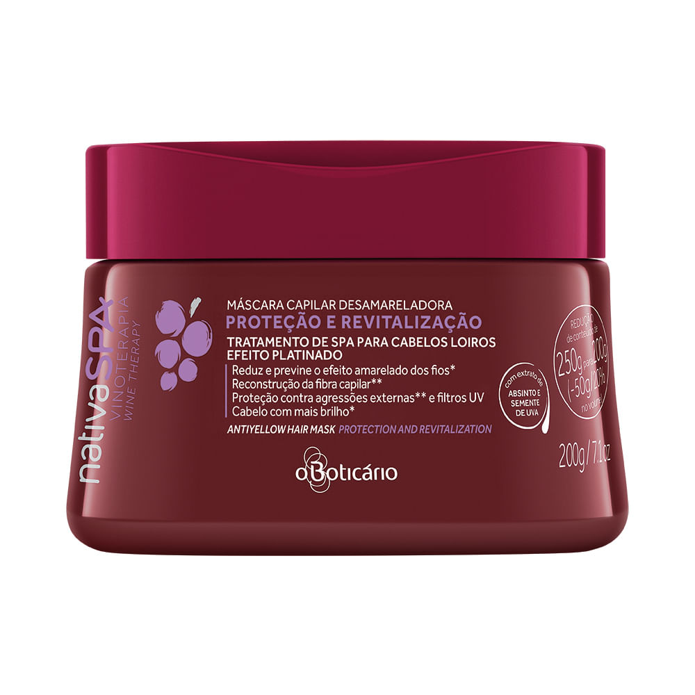 Nativa SPA Máscara Capilar para Cabelos Loiros Vinoterapia, 200g - comprar online