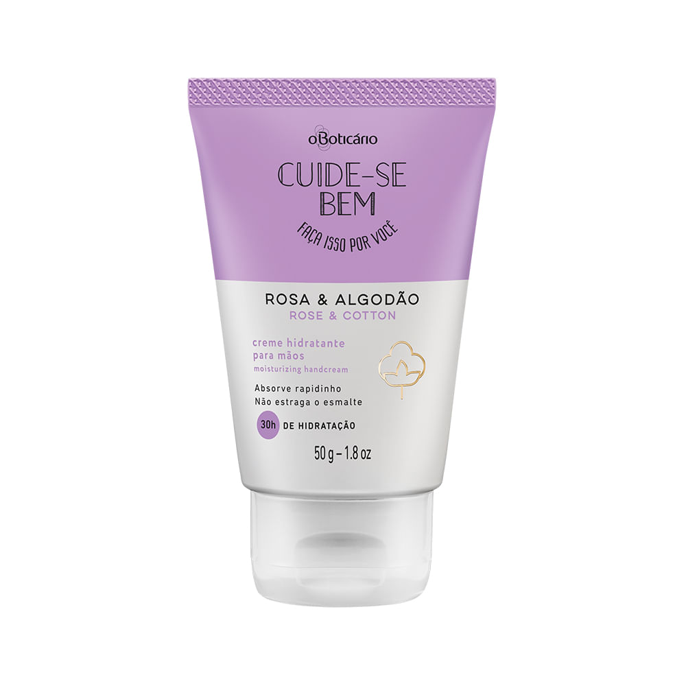 Cuide-se Bem Rosa e Algodão Creme Hidratante Des. para Mãos, 50g - comprar online