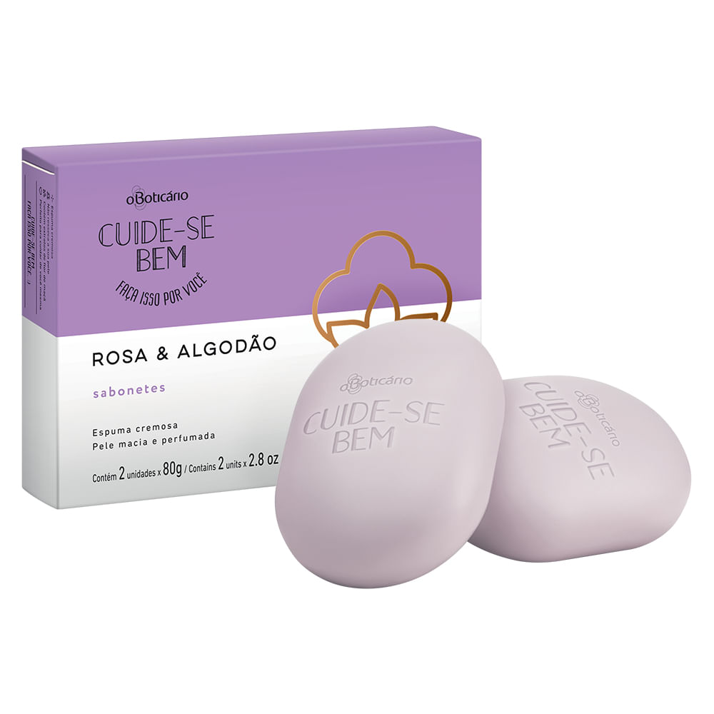 Cuide-se Bem Rosa e Algodão Sabonete em Barra Duo, 2 unidades de 80g - comprar online Cuide-se Bem Rosa e Algodão Sabonete em Barra Duo, 2 unidades de 80g - comprar online