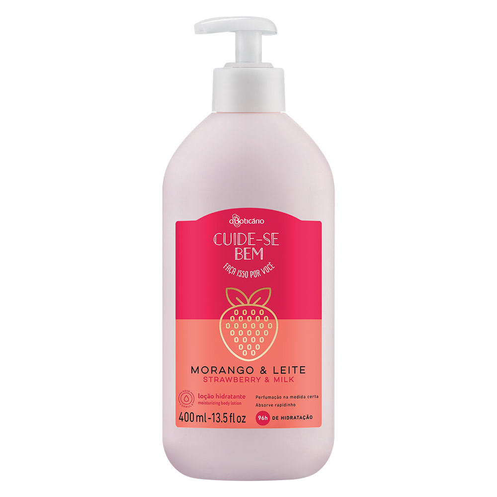 Cuide-se Bem Morango e Leite Loção Hidratante Des. Corporal, 400ml - comprar online Cuide-se Bem Morango e Leite Loção Hidratante Des. Corporal, 400ml - comprar online