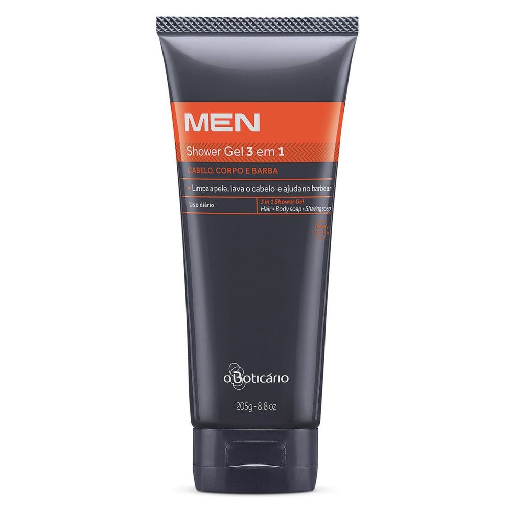 Shower Gel 3 em 1 Cabelo, CorPó e Barba MEN, 205g