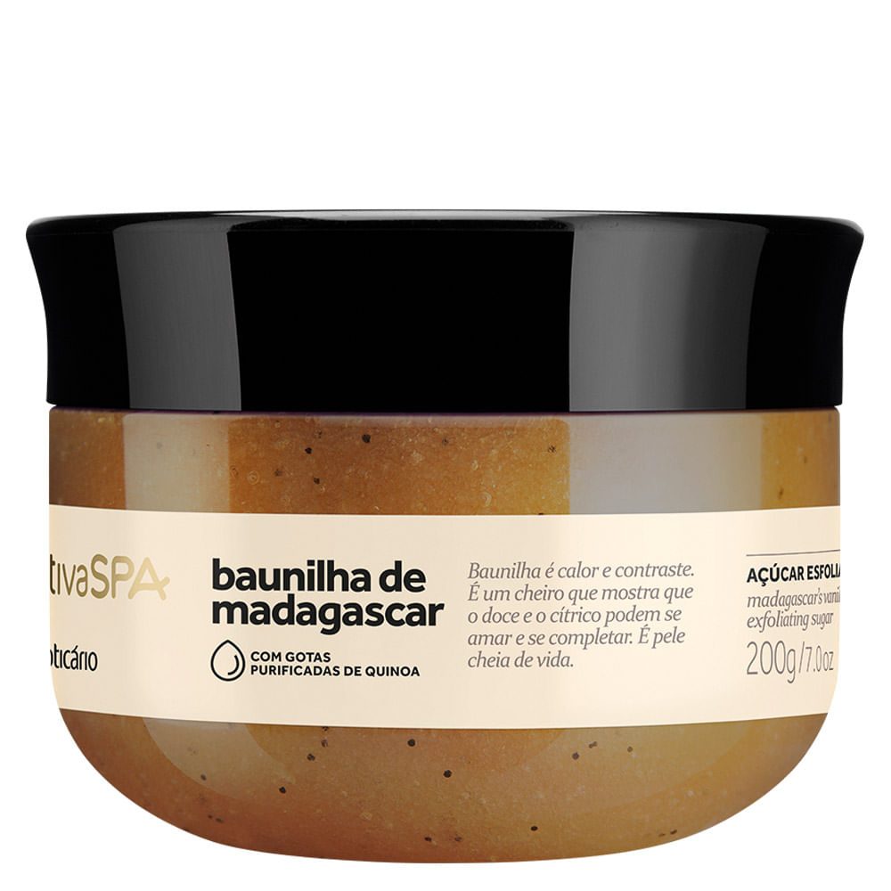 Açúcar Esfoliante Óleo Desodorante Nativa SPA Baunilha de Madagascar, 200g
