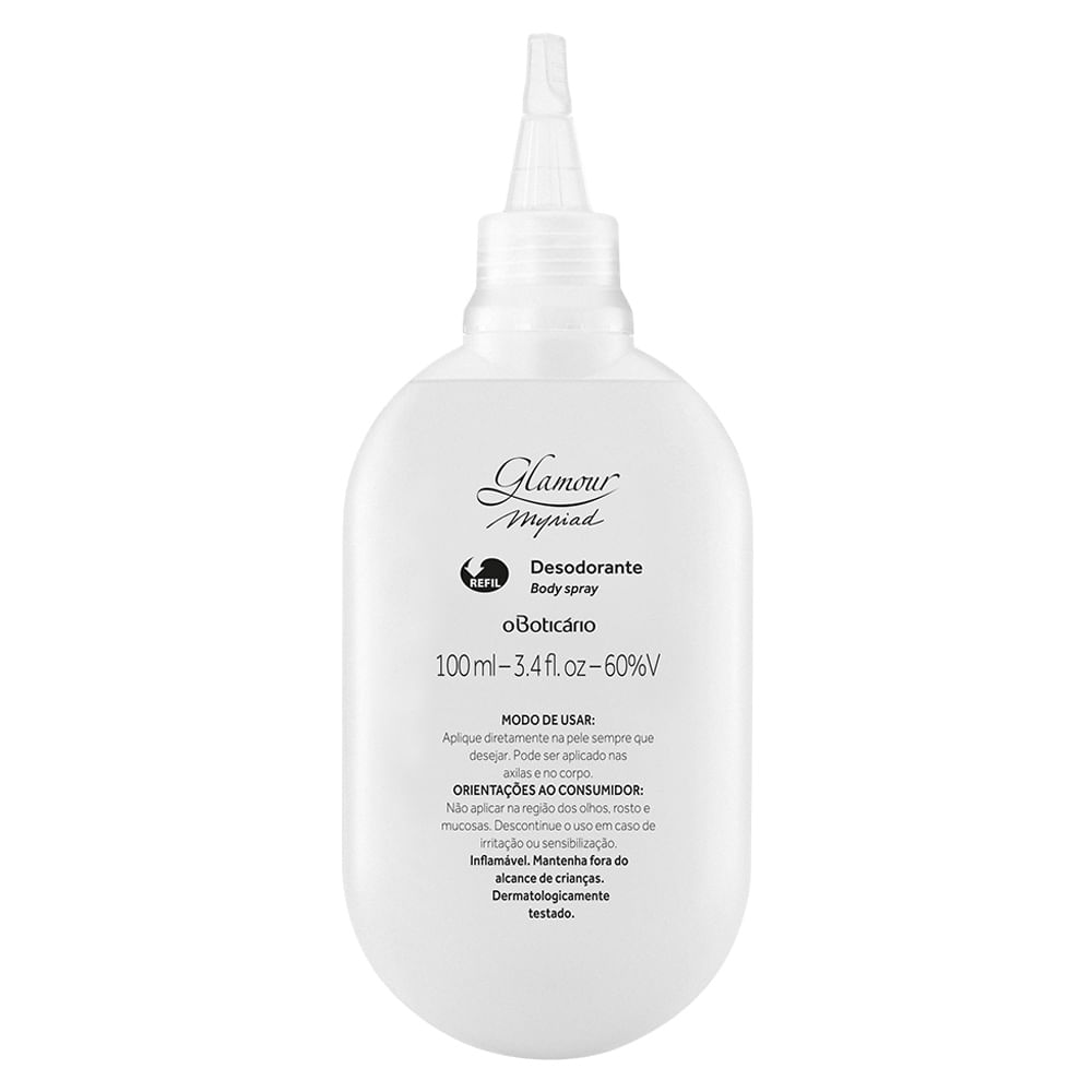Refil Desodorante Body Spray Glamour Myriad, 100ml