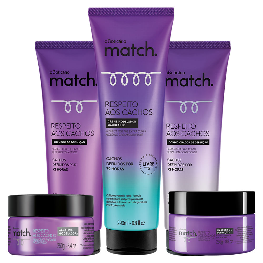 Combo Match Rotina Tradicional Cabelos Cacheados