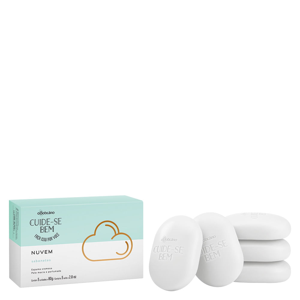 Sabonetes em Barra Quinteto Cuide-se Bem Nuvem, 5x80g