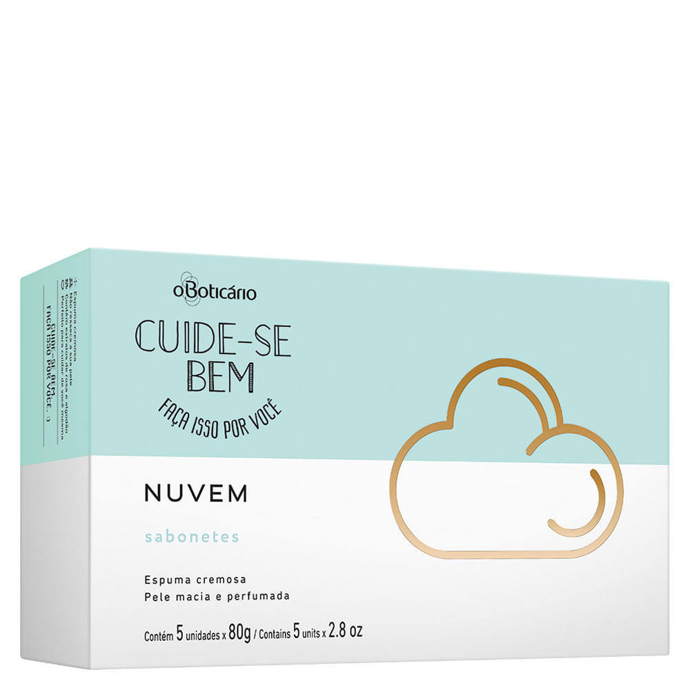 Sabonetes em Barra Quinteto Cuide-se Bem Nuvem, 5x80g