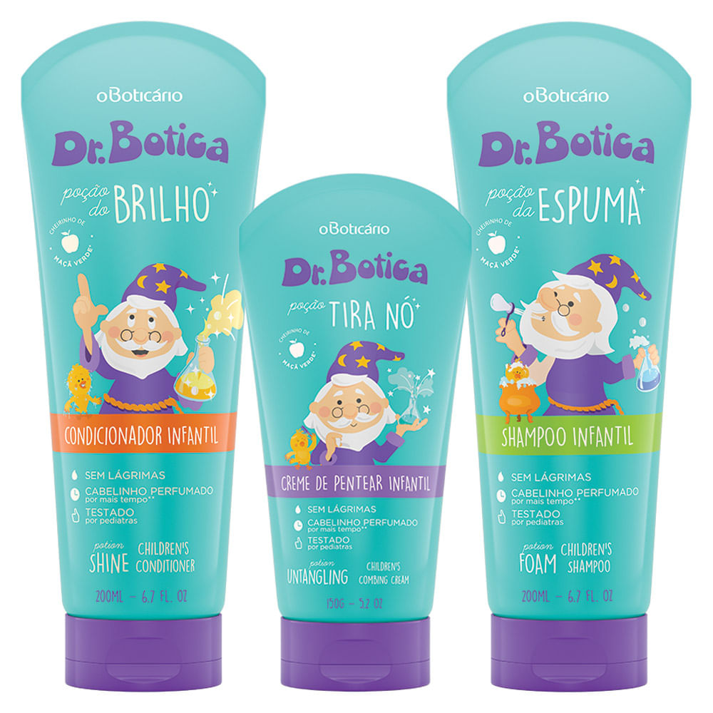 Combo Cabelinho Perfumado Dr. Botica: Shampoo + Condicionador + Creme de Pentear