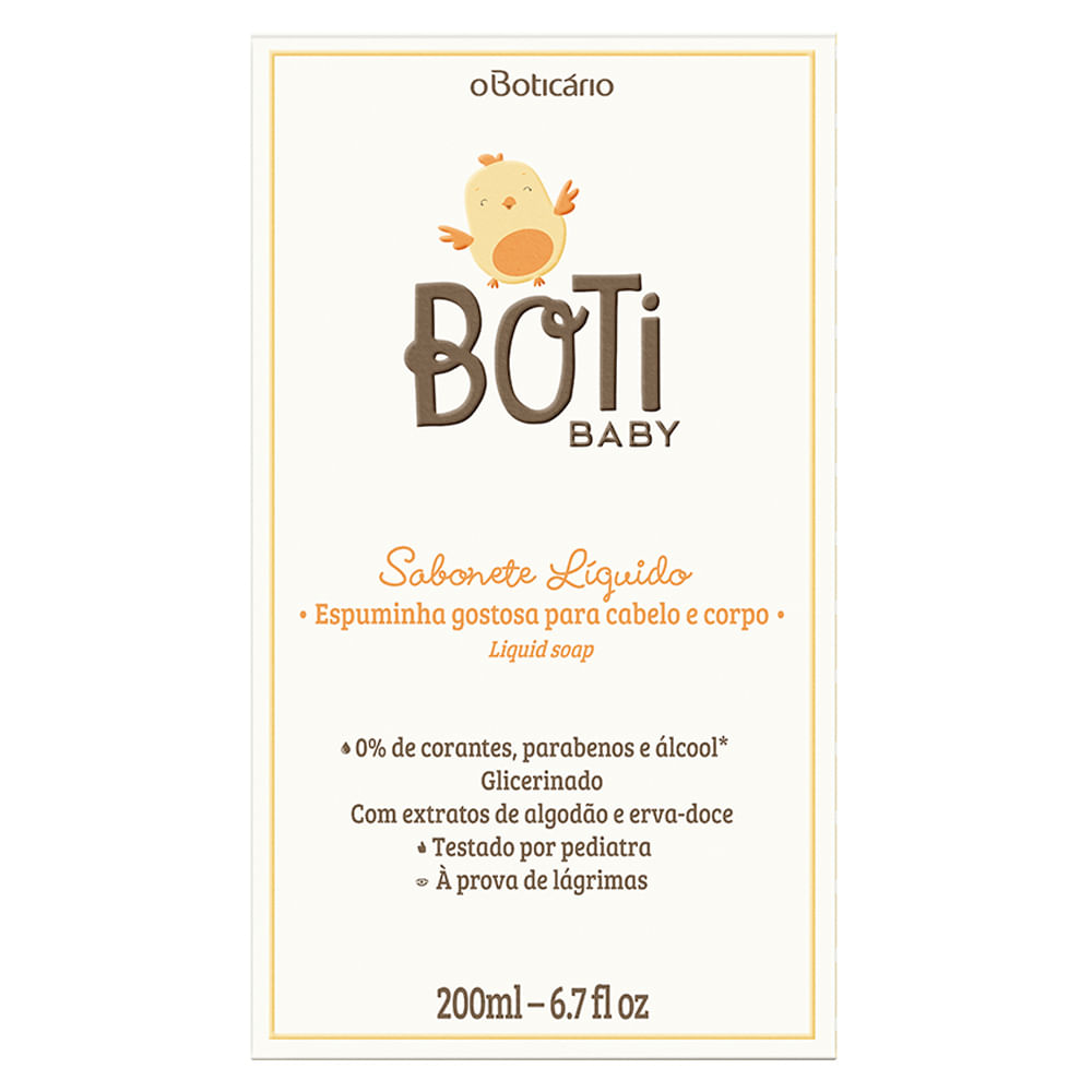 Sabonete Líquido CorPó e Cabelo Boti Baby, 200ml