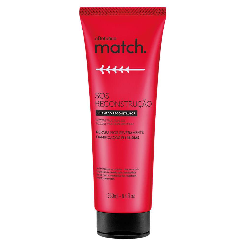 Shampoo Match SOS Reconstrução, 250ml