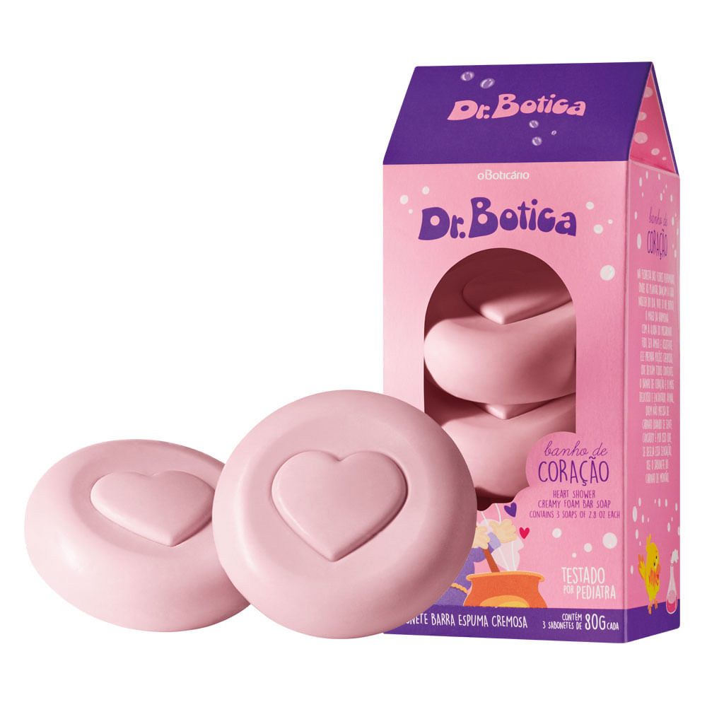 Sabonete Barra Trio Dr.Botica Banho do Coração, 80g