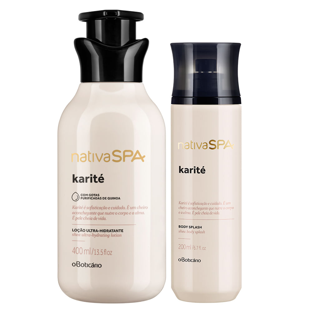 Combo Nativa SPA Karité: Loção Hidratante 400ml + Body Splash