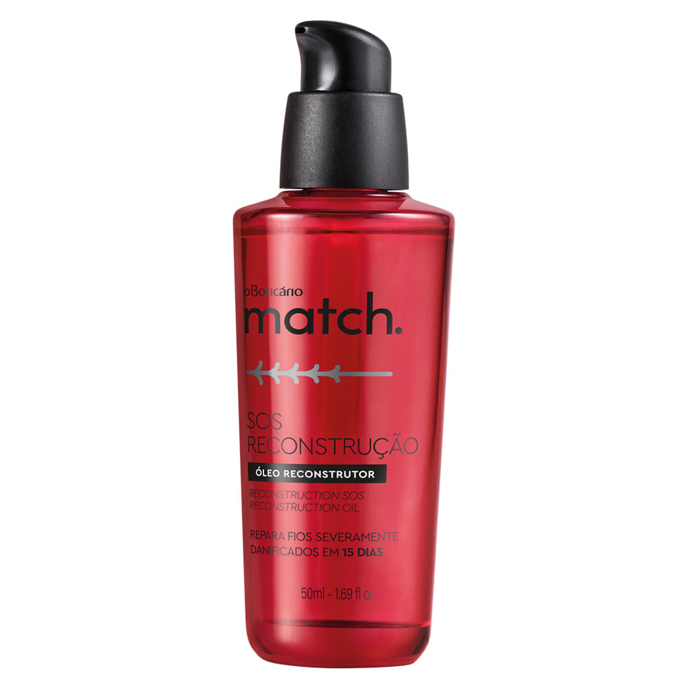 Óleo Reconstrutor Capilar Match SOS Reconstrução, 50ml