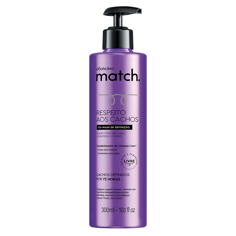 Condicionador Co-Wash Match Respeito aos Cachos, 300ml