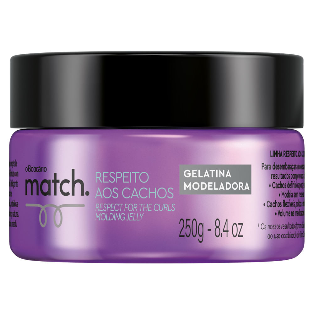 Creme sem Enxágue Gelatina Finalizador Match Respeito aos Cachos, 250g