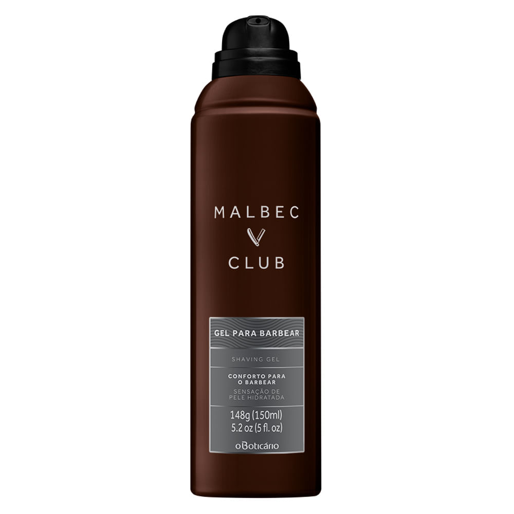 Gel Espumante Para Barbear Malbec Club, 150ml