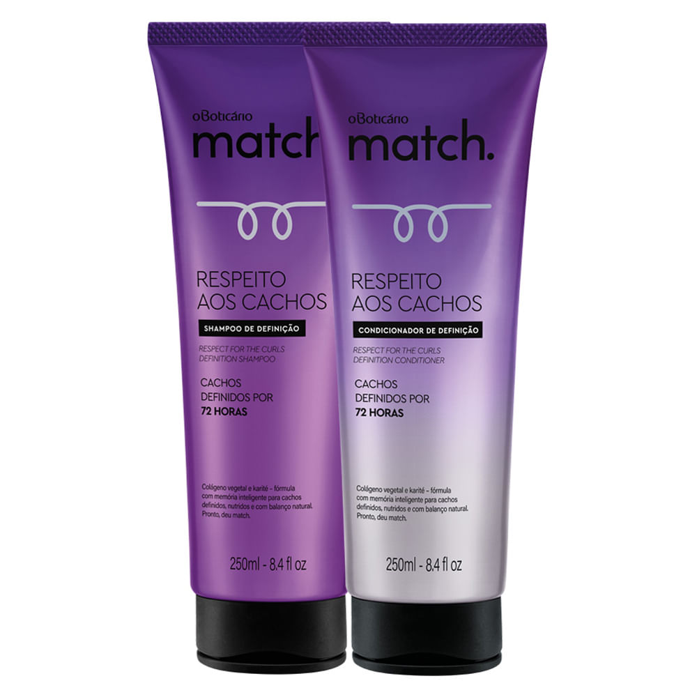 Combo Match Respeito aos Cachos: Shampoo + Condicionador