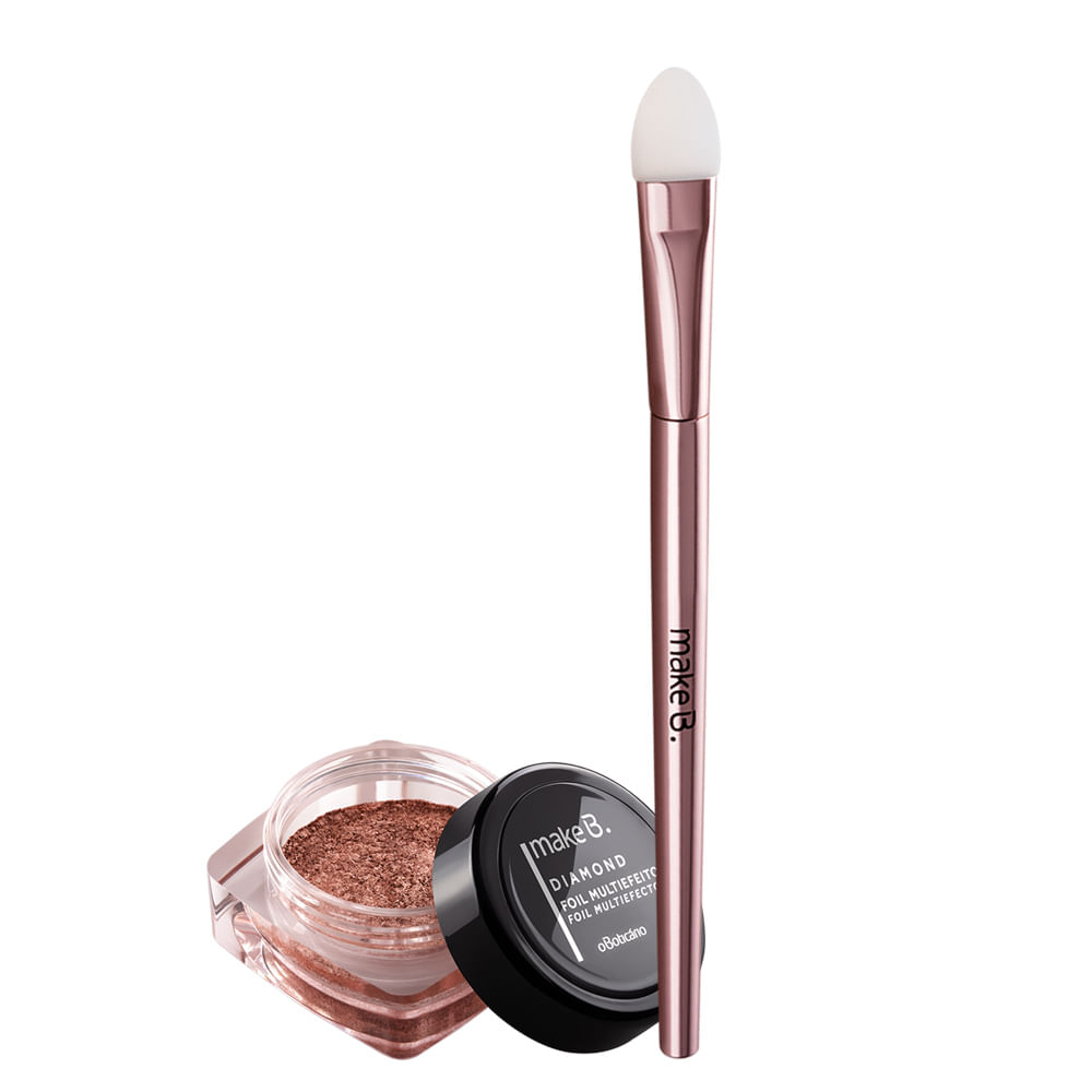 Combo Make B. Diamond: Sombra Multiefeito Radiance + Pincel Pigmento Gold