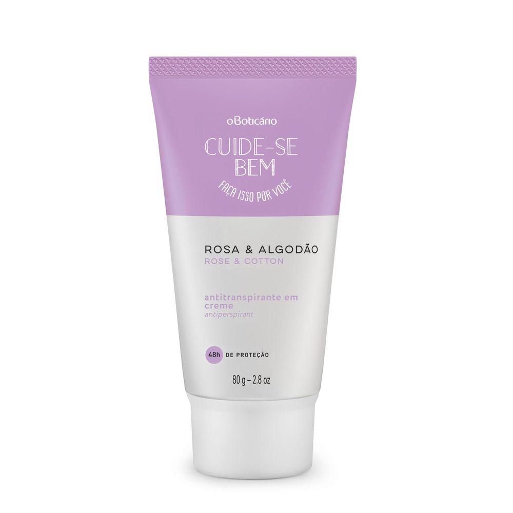 Antitranspirante em Creme Cuide Se Bem Rosa e Algodão, 80g