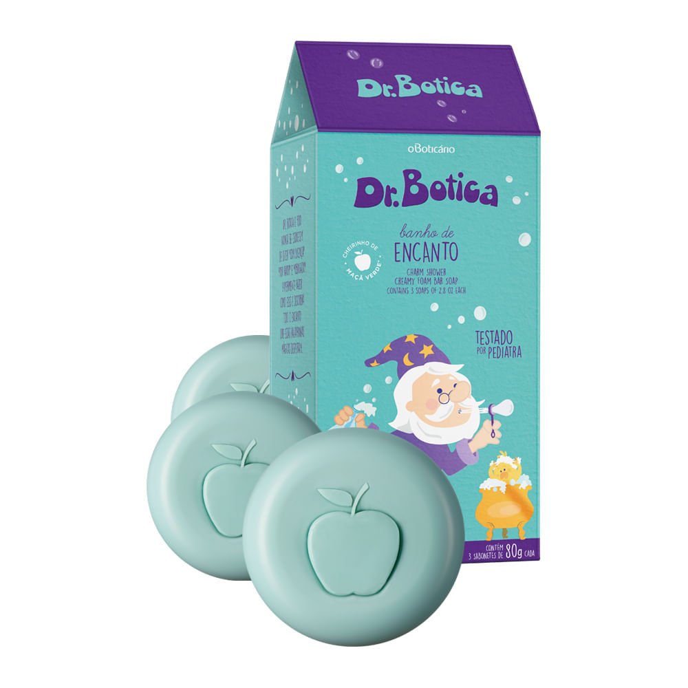 Sabonete Barra Trio Banho De Encanto Dr. Botica, 3x80g