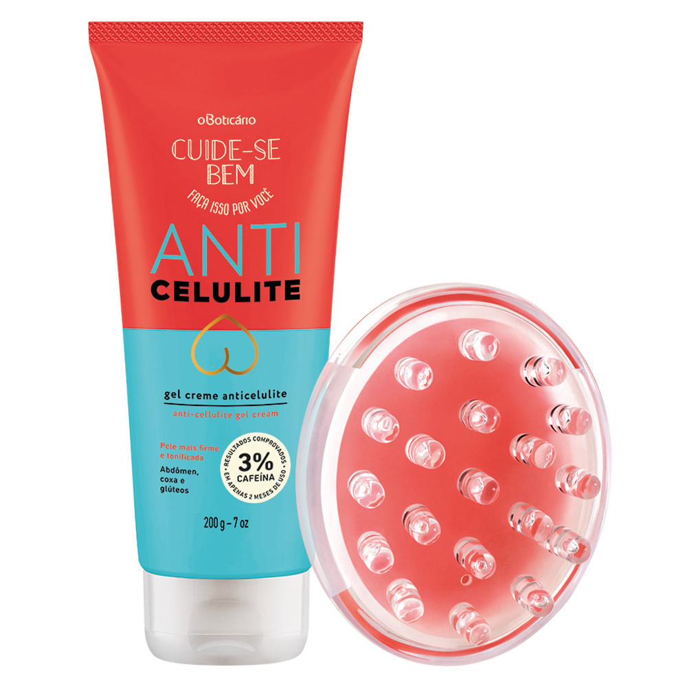 Combo Cuide-se Bem Anticelulite: Gel de Massagem Creme + Massageador Corporal