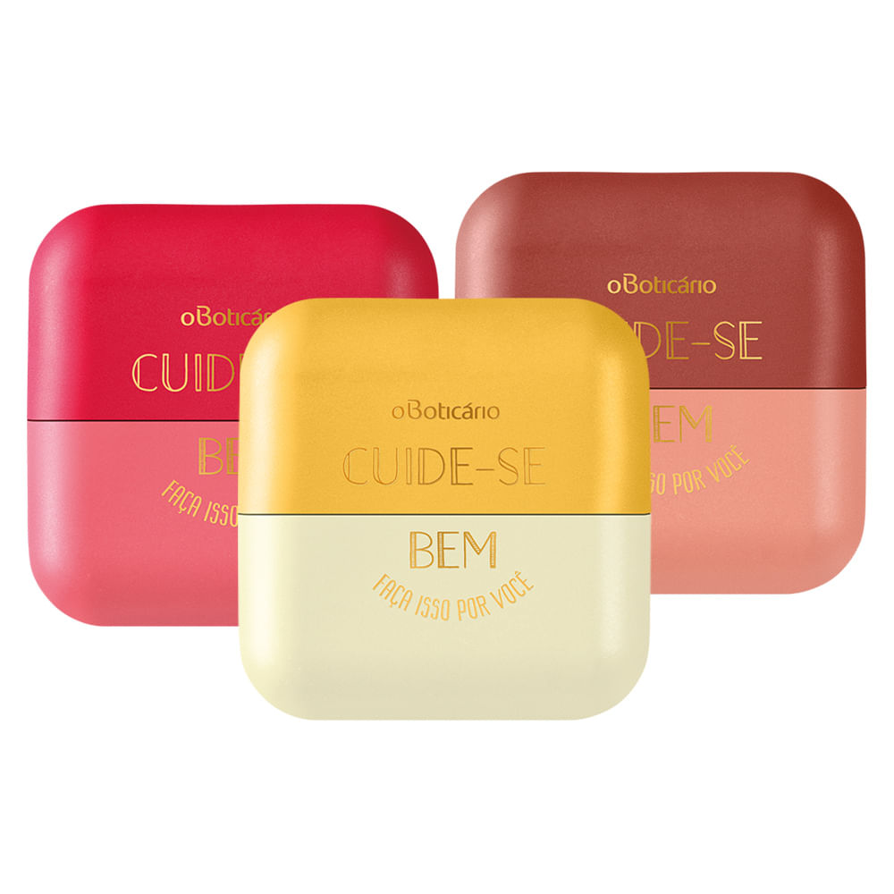 Combo Cuide-se Bem Hidratante Labial: Morango e Leite + Caramelito + Leite e Mel