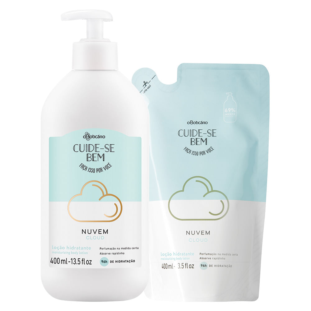 Combo Cuide-Se Bem Nuvem: Loção Hidratante Corporal 400 Ml + Refil
