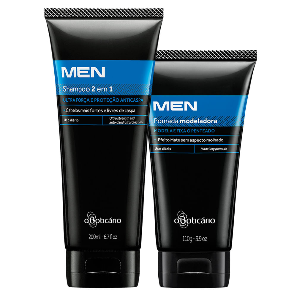 Combo MEN Cabelos: Shampoo 2 em 1 + Pomada Modeladora
