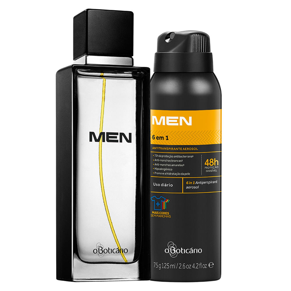 Combo MEN: Des. Colônia + Antitranspirante Aerosol