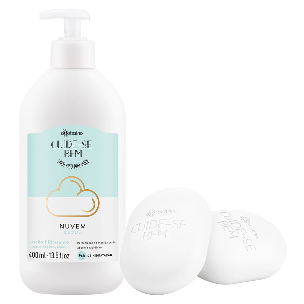 Combo Cuide-Se Bem Nuvem: Loção Corporal 400 Ml + 2 Sabonetes Em Barra