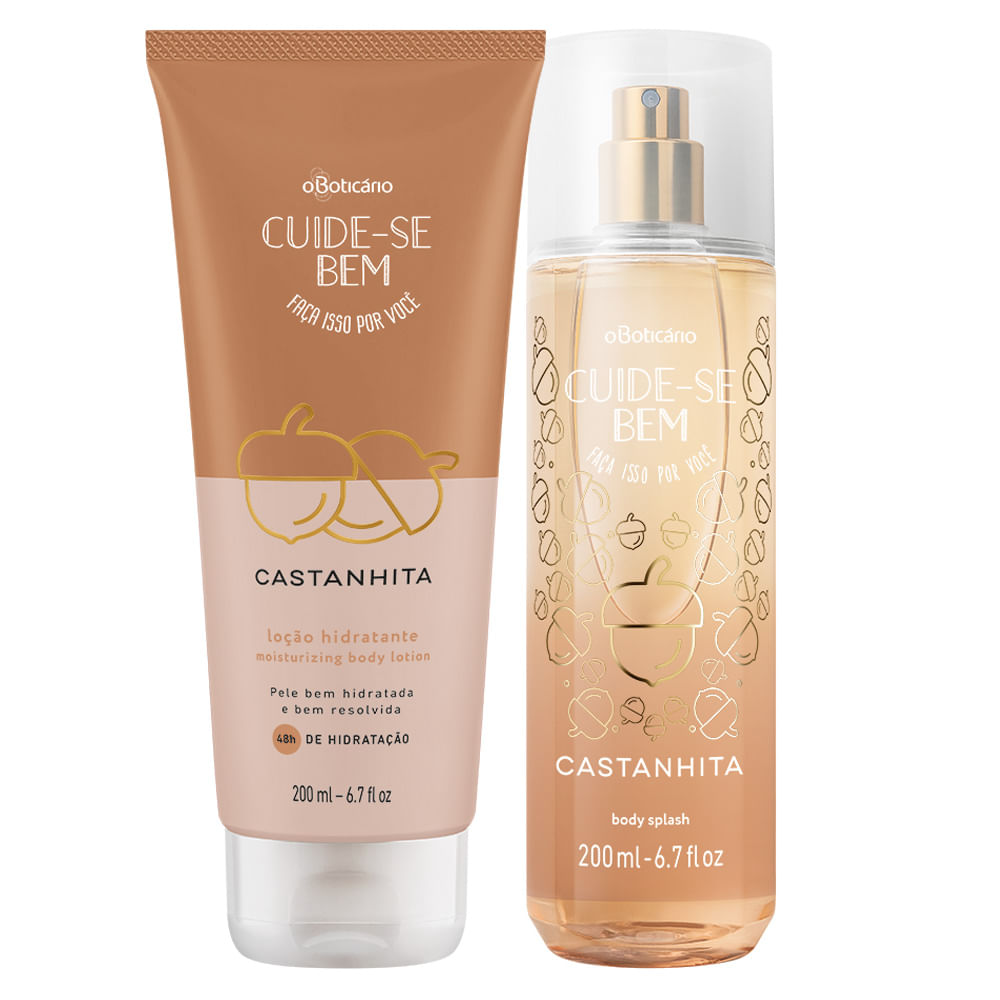 Combo Cuide-Se Bem Castanhita: Loção Corporal 200 Ml + Body Splash