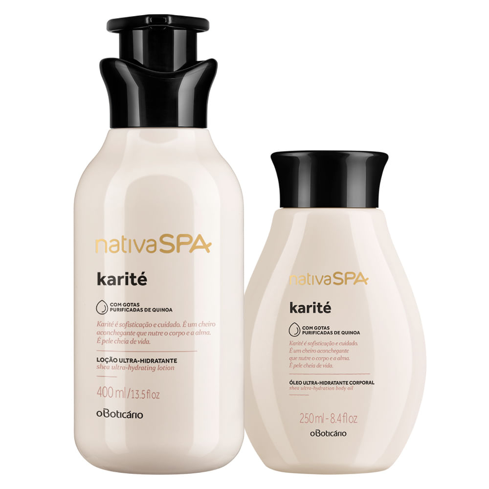 Combo Nativa SPA Karité: Óleo Corporal + Loção Hidratante 400ml