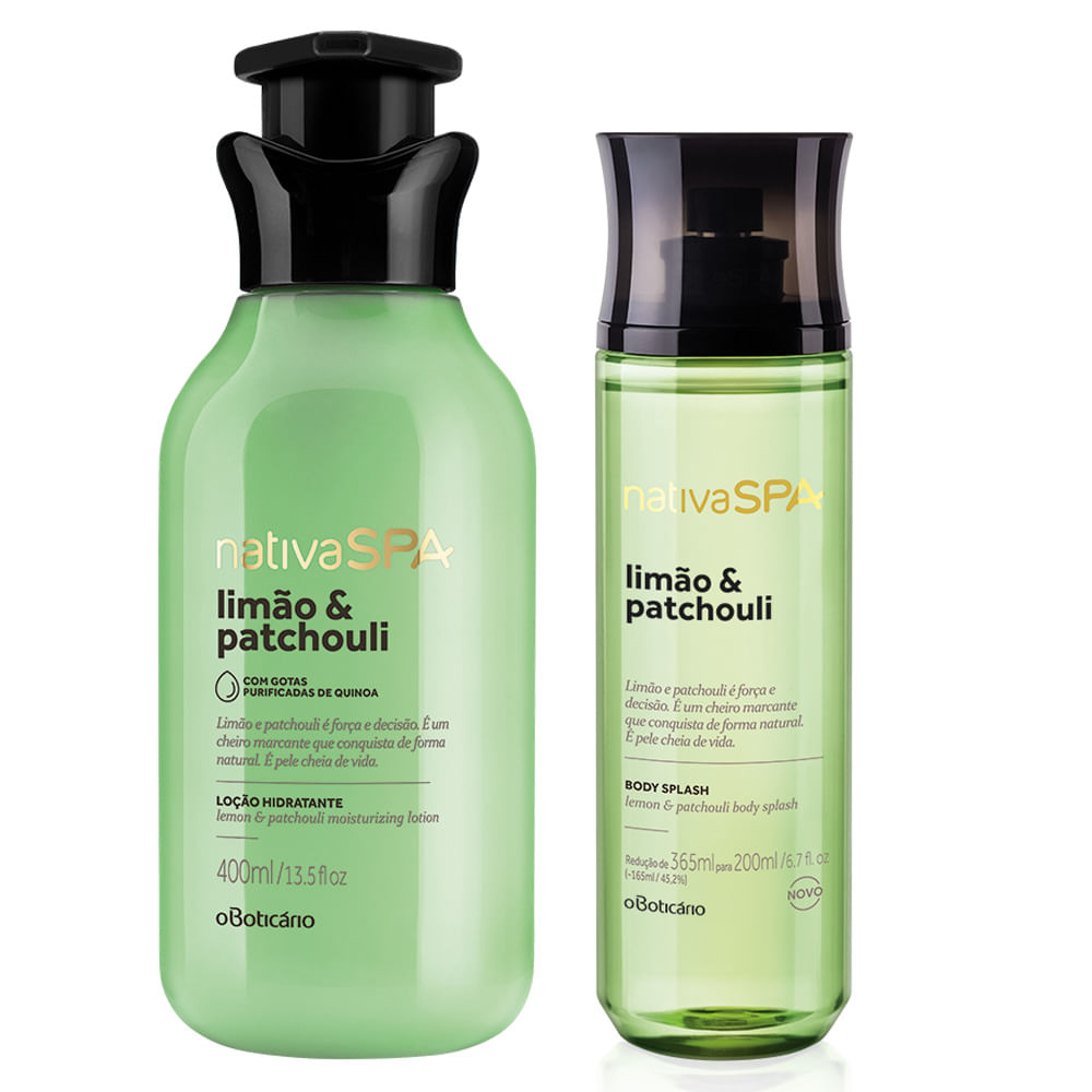 Combo Nativa SPA Limão e Patchouli: Body Splash + Loção Corporal 400ml