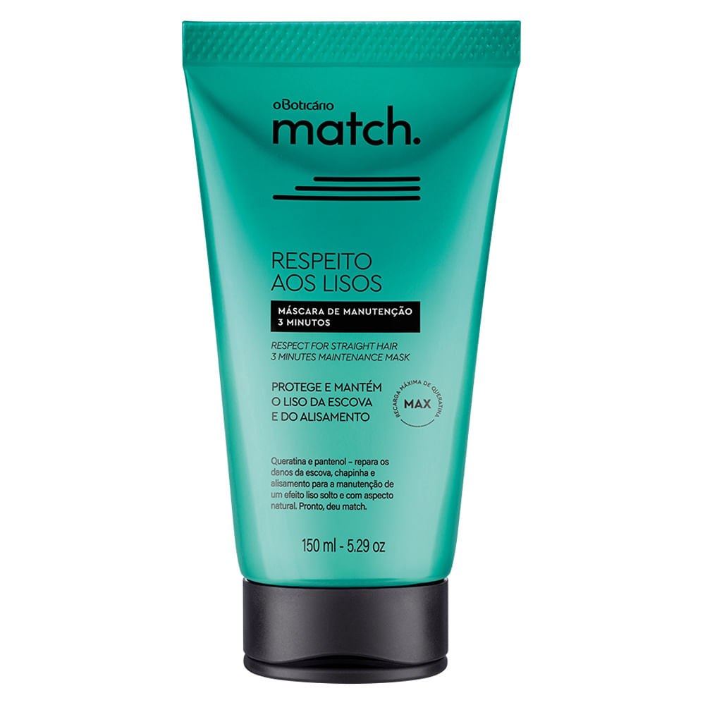 Máscara Capilar 3 Minutos Match Respeito aos Lisos, 150ml
