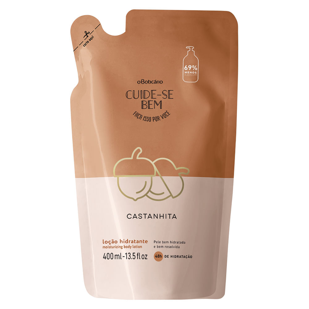 Refil Loção Hidratante Desodorante Corporal Cuide-se Bem Castanhita, 400ml