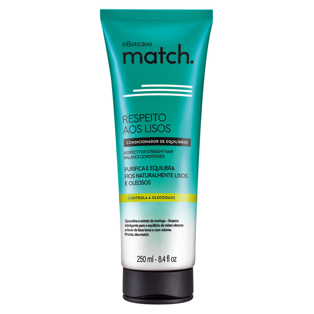 Condicionador Cabelos Oleosos Match Respeito aos Lisos, 250ml