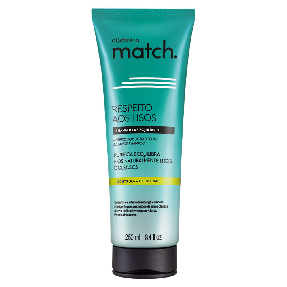 Shampoo Cabelos Oleosos Match Respeito aos Lisos, 250ml