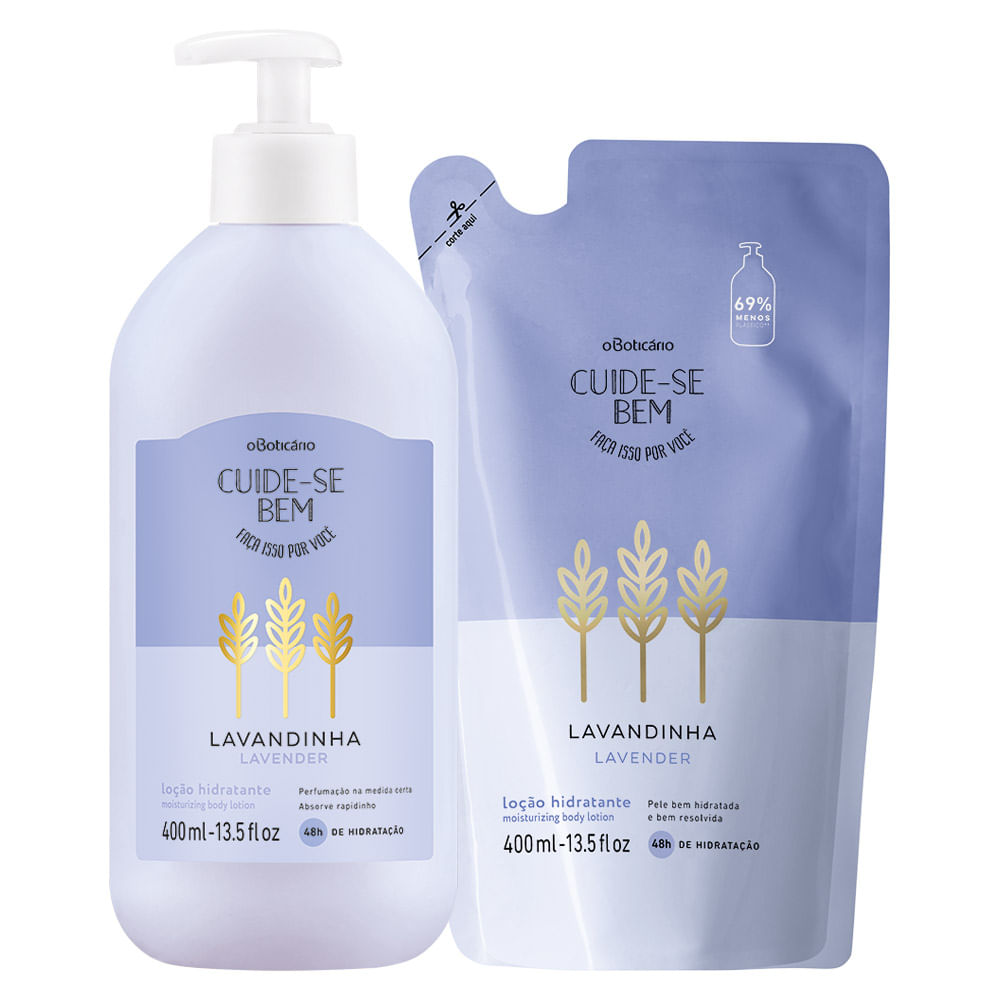 Combo Cuide-se Bem Lavandinha: Loção Corporal Hidratante 400ml + Refil 400ml