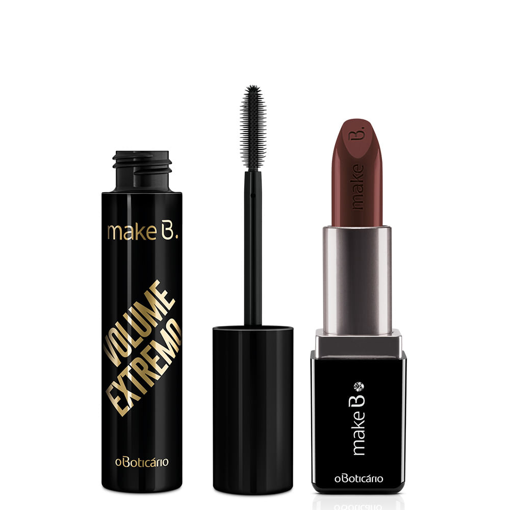 Combo Make B.: Máscara Volume Extremo + Batom Cremoso Revolution Brown