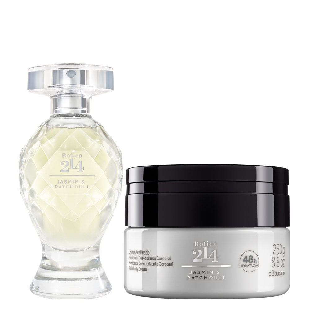 Combo Botica 214 Jasmim & Patchouli: Eau de Parfum + Creme Acetinado Corporal