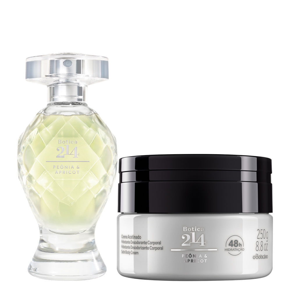Combo Botica 214 Peônia & Apricot: Eau de Parfum + Creme Acetinado Corporal