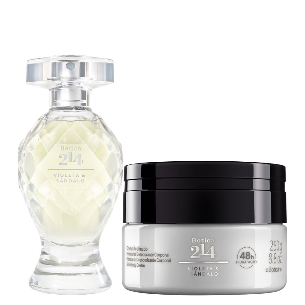 Combo Botica 214 Violeta & Sândalo: Eau de Parfum + Creme Acetinado Corporal