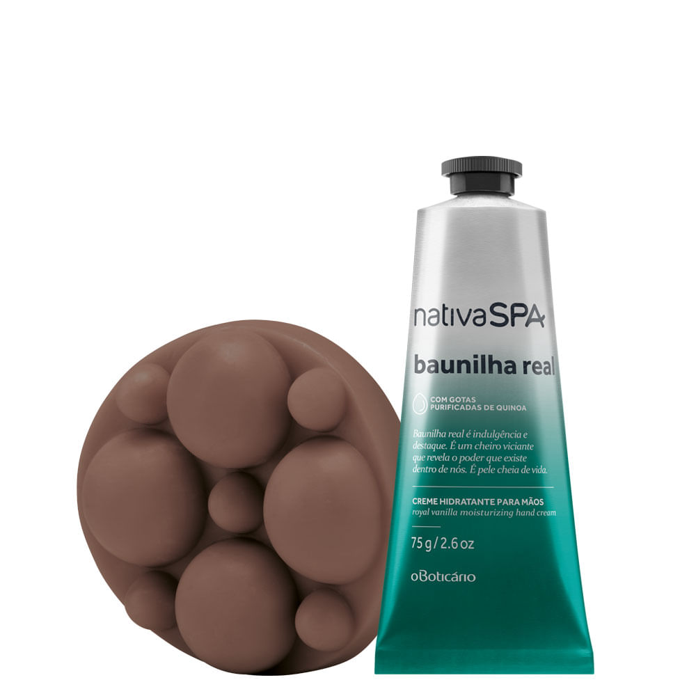Combo Nativa SPA Baunilha Real: Creme Hidratante Mãos + Sabonete em Barra