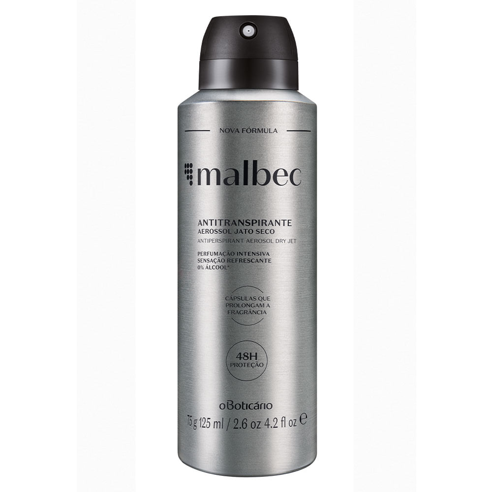 Desodorante Antitranspirante Aerosol Malbec Magnetic, 75g/125ml
