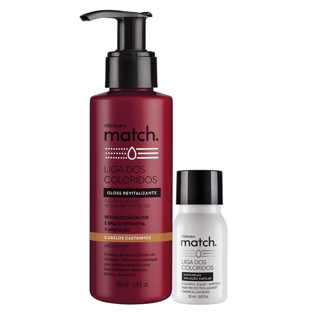 Combo Match Cabelos Castanhos: Matchplex + Gloss Revitalizante