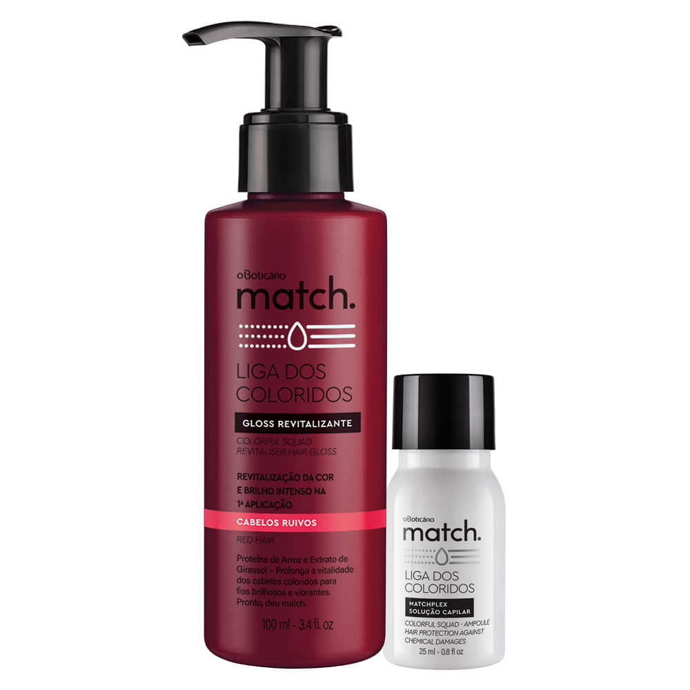 Combo Match Cabelos Ruivos: Matchplex Gloss Revitalizante Combo Match Cabelos Ruivos: Matchplex Gloss Revitalizante