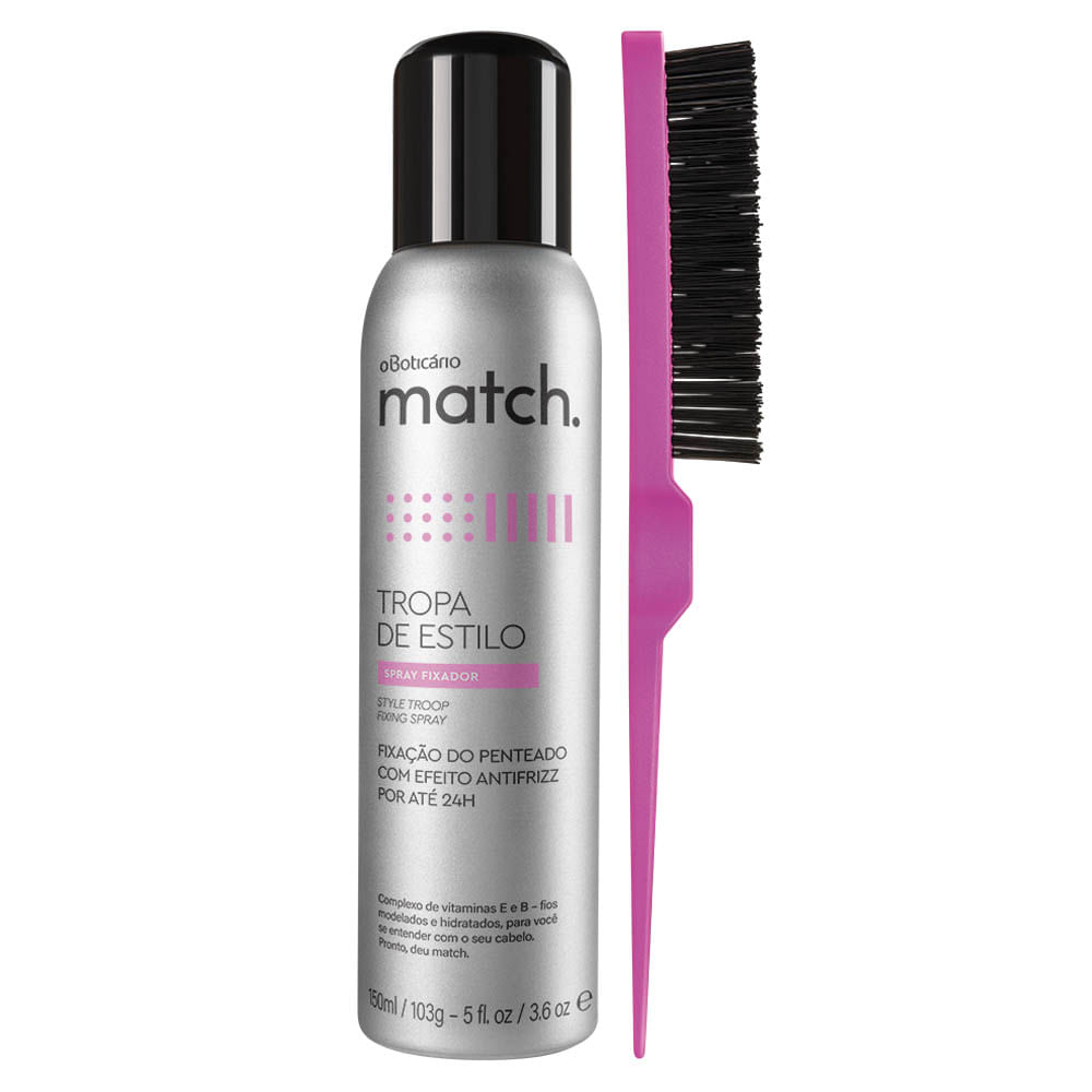 Combo Match Acabamento: Escova para Acabamento + Spray Fixador