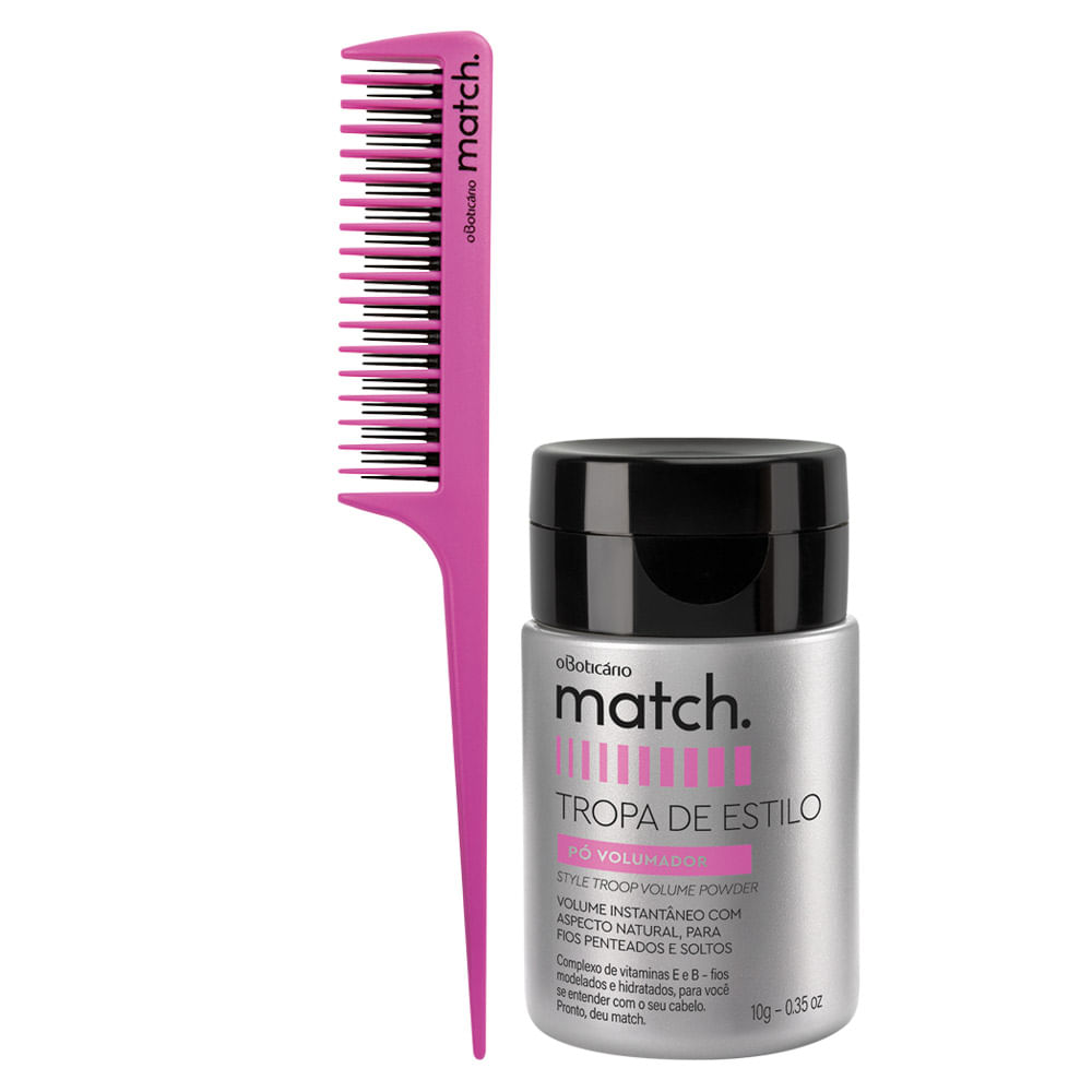 Combo Match Volume: Pente para Volume + Pó Volumador